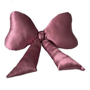 Bow Pillow - Big Bow Throw Pillow - Bow Shaped Pillow - Silky Satin - Coquett...